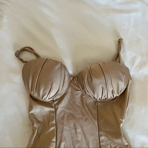 Gold Bustier Bodysuit Size S Good Condition